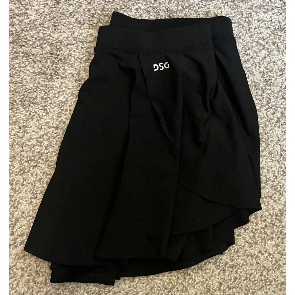 DSG Athletic Skort XL 16 Black Activewear Tennis Golf Skirt‎ Performance Stretch